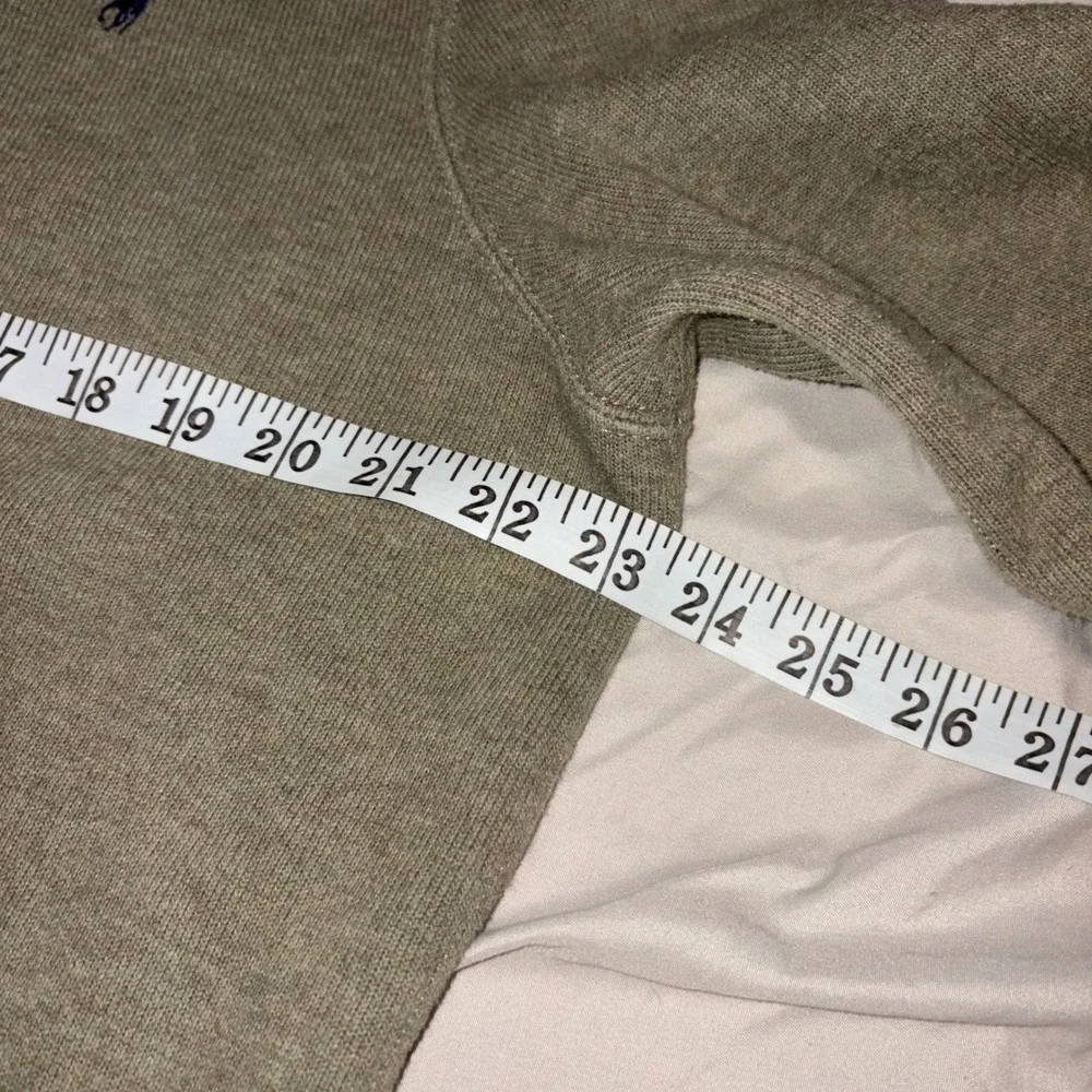 POLO RALPH LAUREN Shawl Collar Pullover Mens L Brown Cotton Button Sweater‎